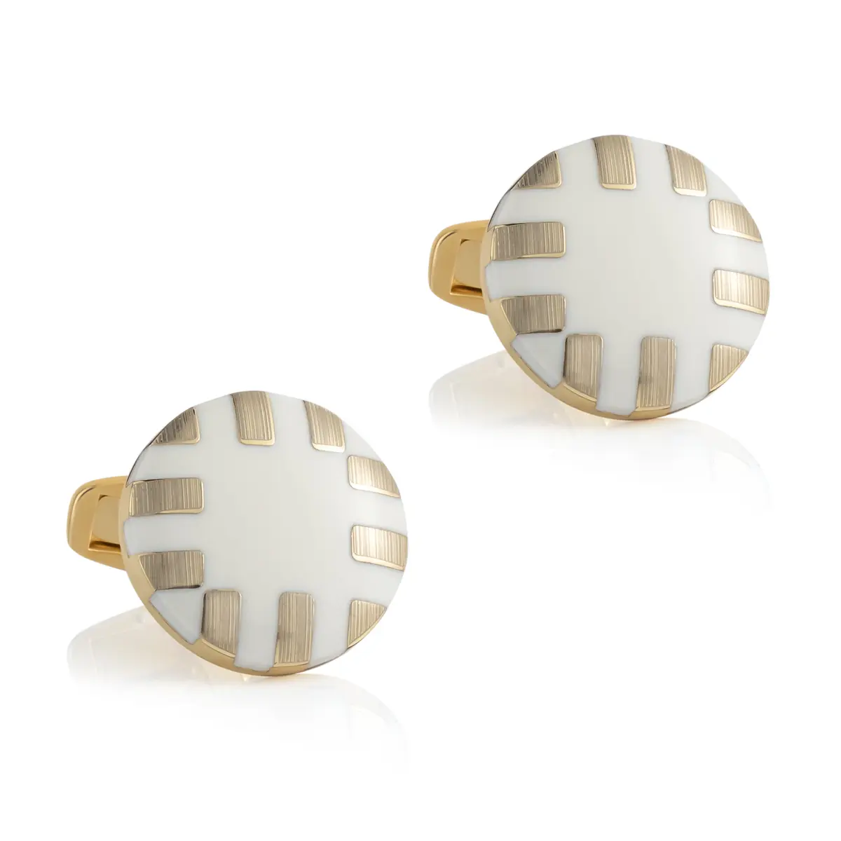 Vintage White Stone with Gold Checkered New Sty...
