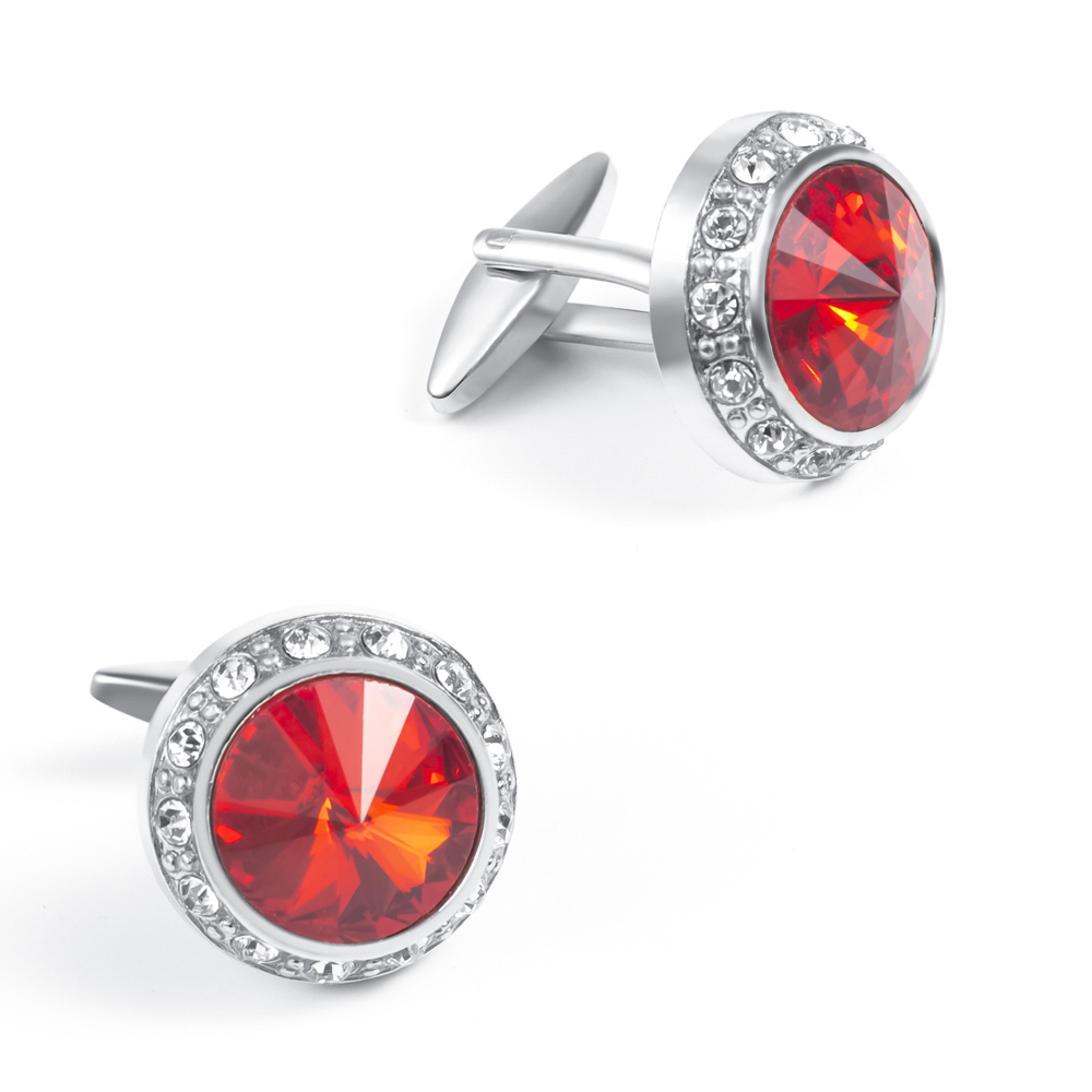 Wholesale Fashion Round Red Custom Stone Silver...