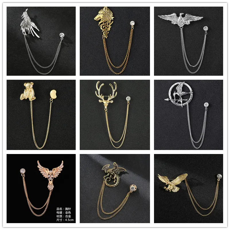 Factory Low Price Novel Animal Brooches for Men...