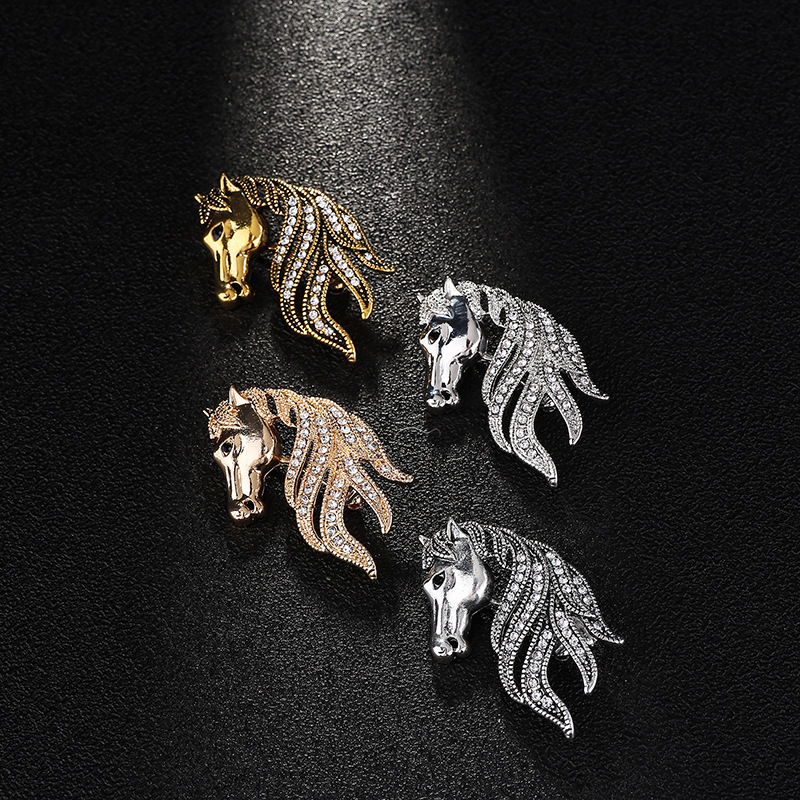 Bulk Wholesale Horse Brooch Men's Corsage Perso...