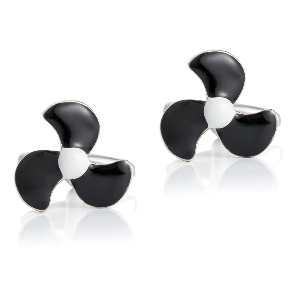 Fashion French Shirt Cufflinks Copper Black Ena...