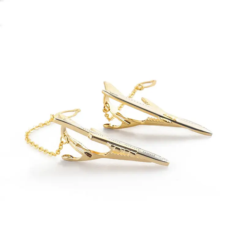 Brass Material Novelty Golden Color Airplane Ti...