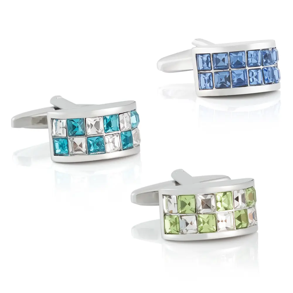 Luxury Low MOQ Brass Material Blue/Green Rhines...