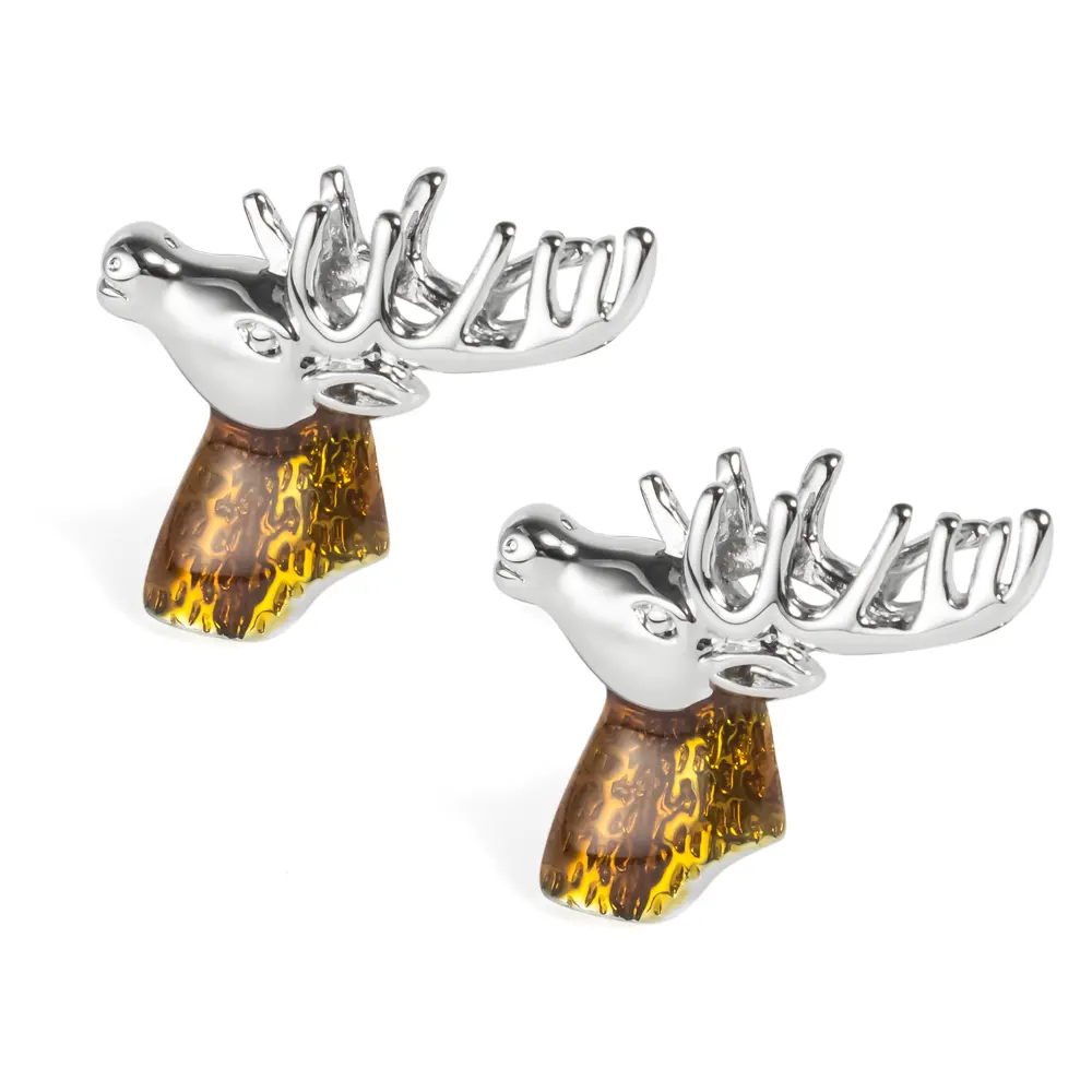 Novelty Animal Lucky Deer Head Cufflinks for Me...