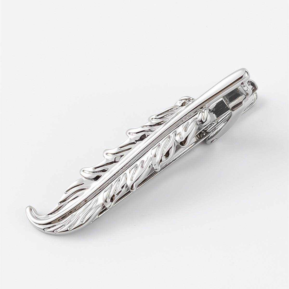 Fashion Mens Silver Color Tie Clips on Neck Tie...