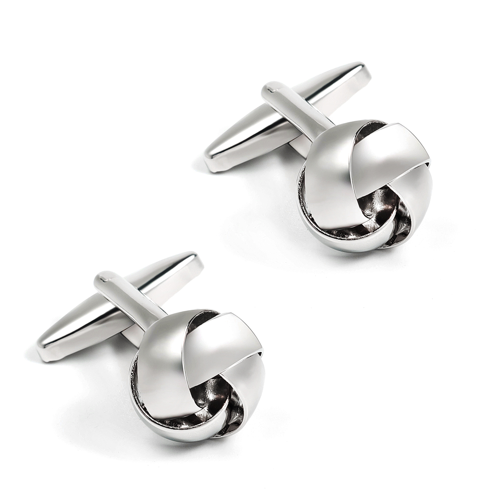 Hot Sale Quality Cuff Link Men'S Accessories Fashion Silver Knot Button Cufflinks