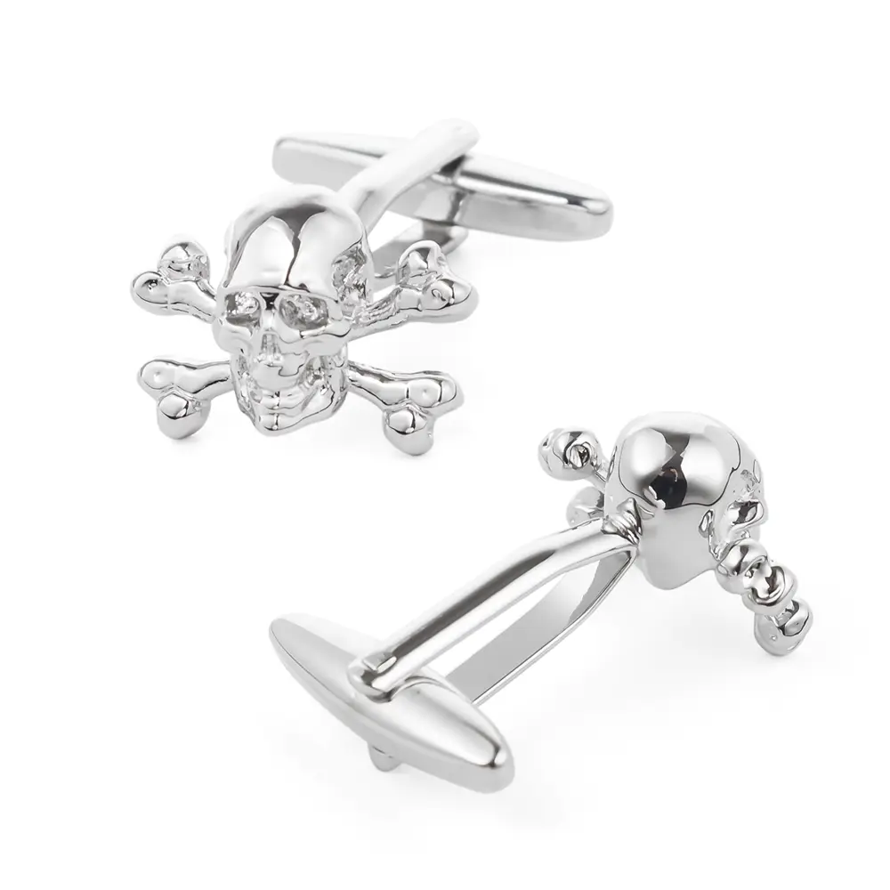 Wholesale Exquisite Punk Style Skull Silver Pla...