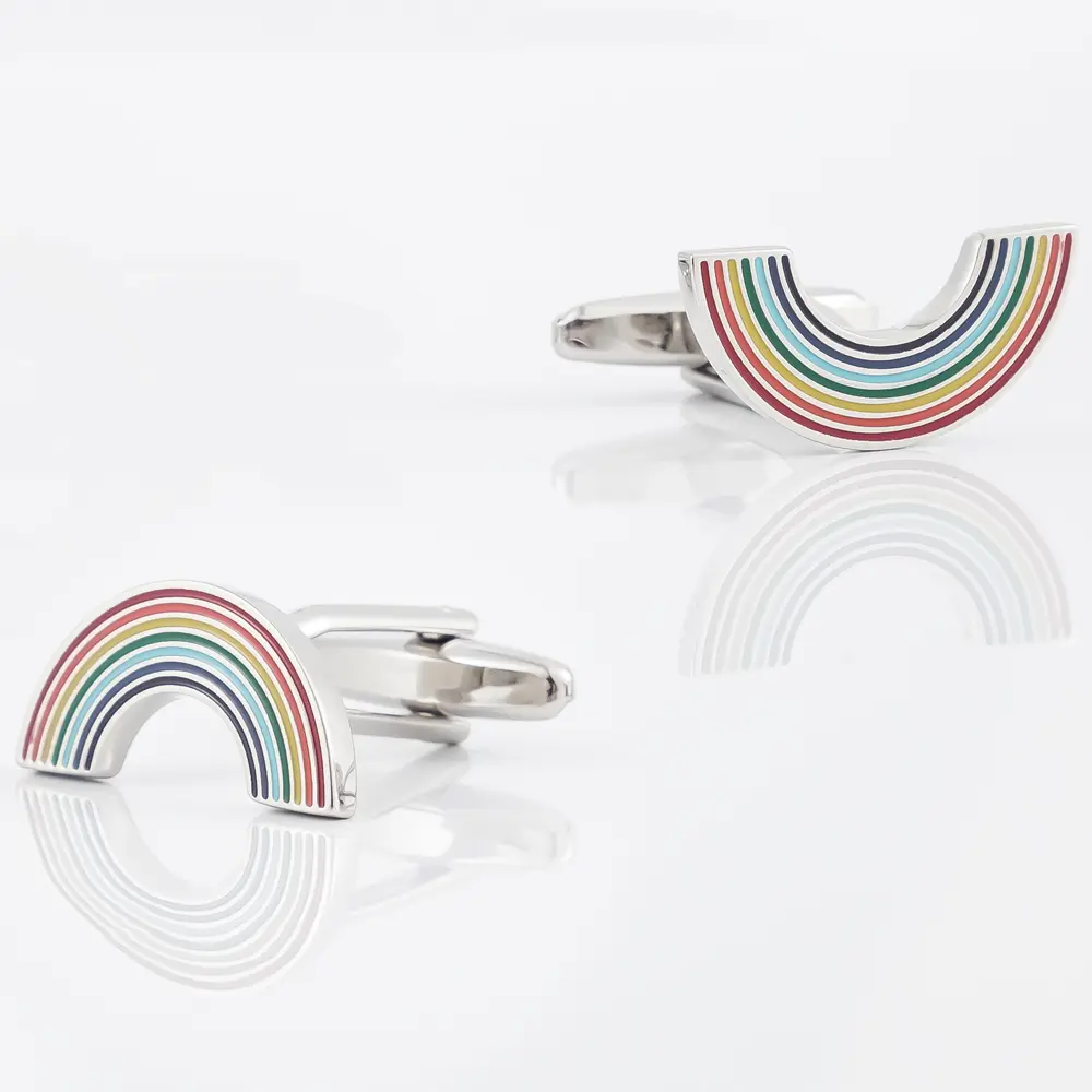 Wholesale Elegant Rainbow Enamel Cufflinks Men'...