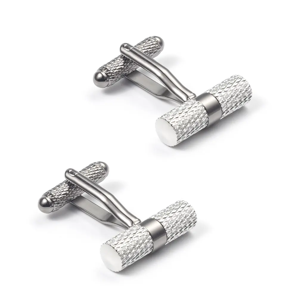 French Silver Plated Cylinder Designer Metal Bl...