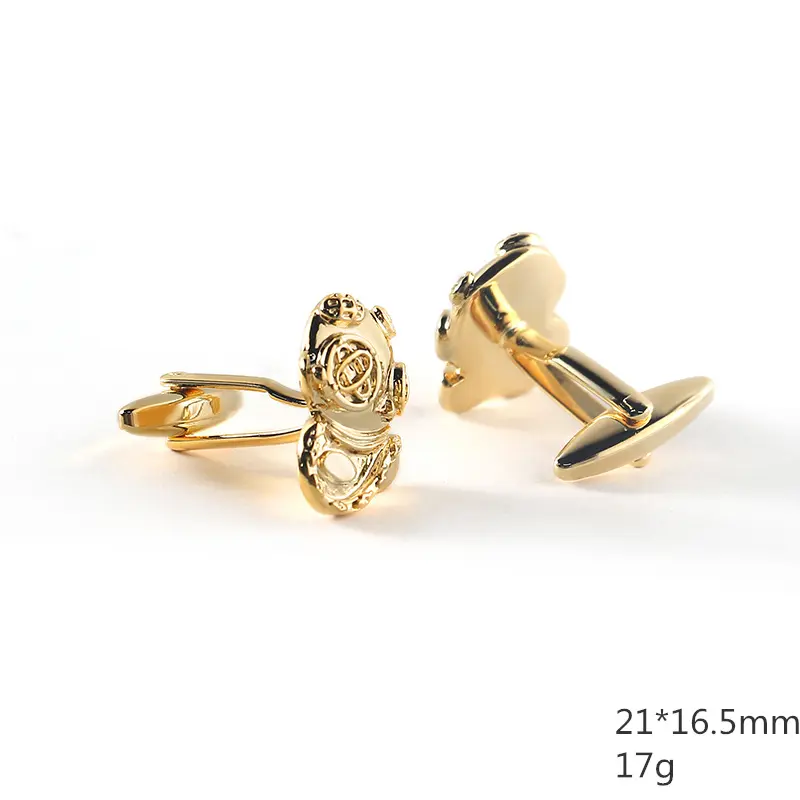 Men's Golden Metal Cufflinks Personalized Shirt...