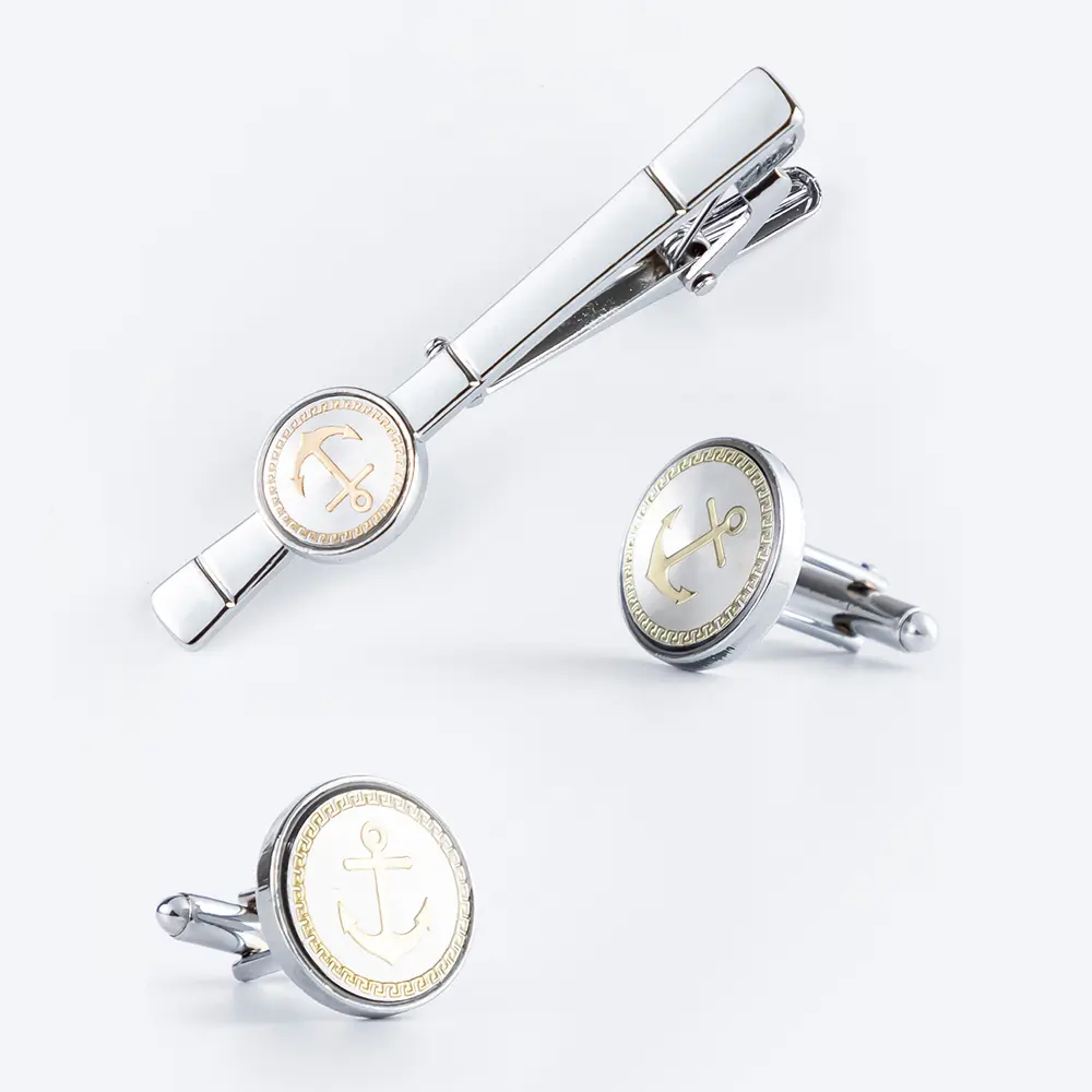 China Factory Supply White Anchor Tie Clip Silv...