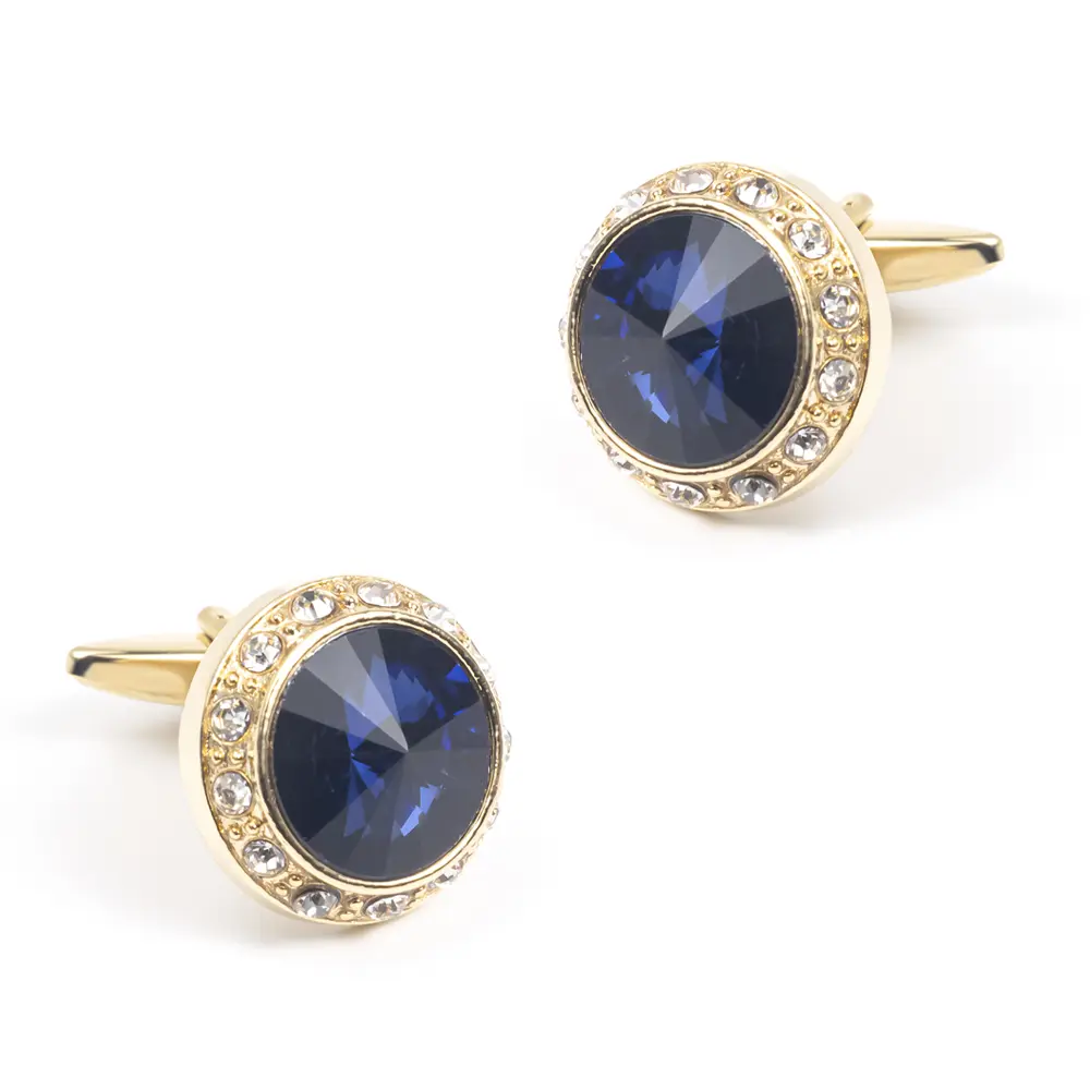 Fashion Round Shaped Blue Golden Custom Stone G...