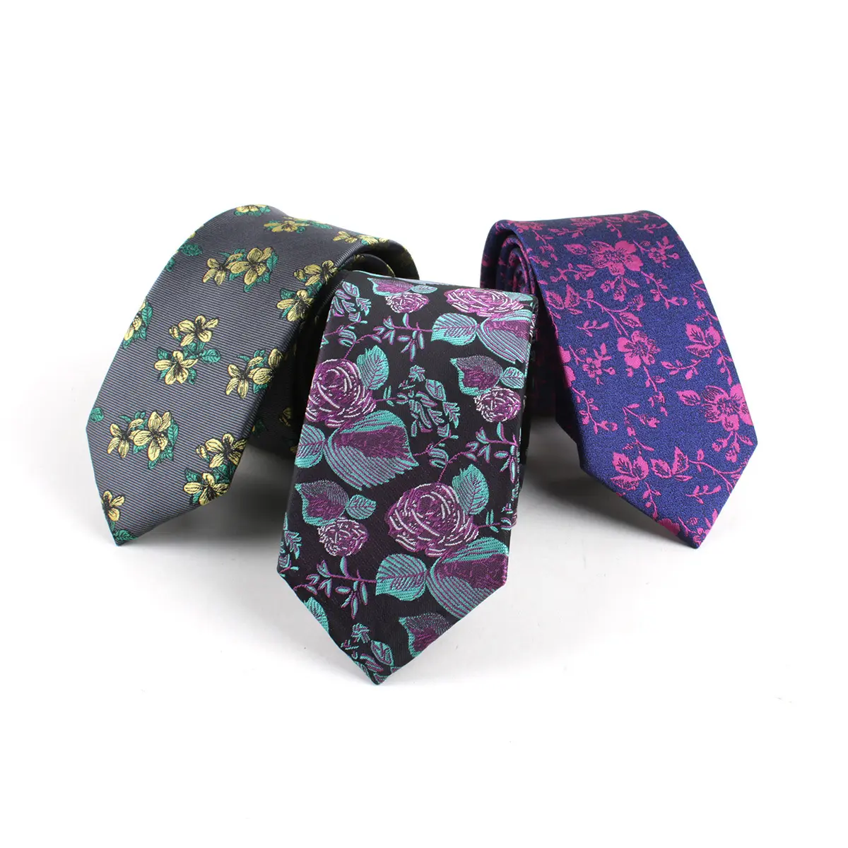 Custom Made 6CM Casual Mens Floral Pattern Poly...
