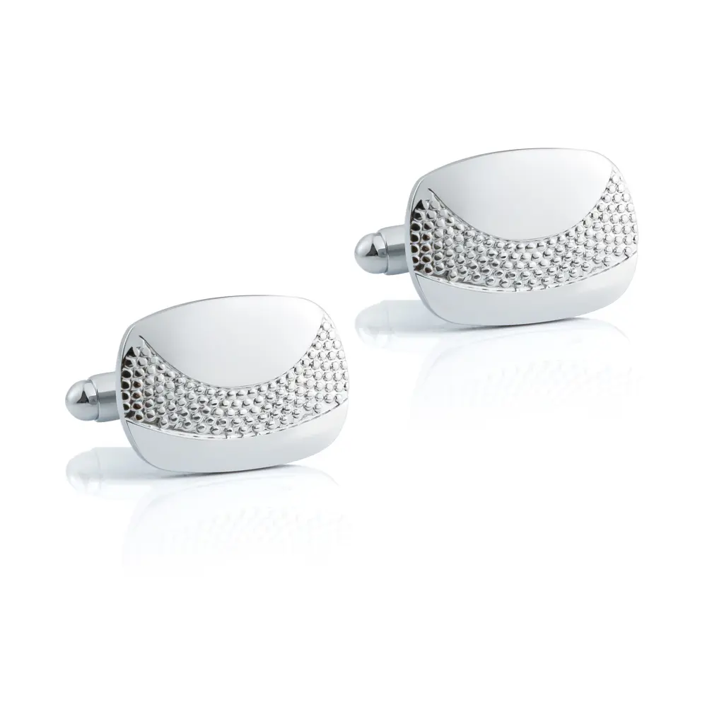 Simple Low Price Silver Metal Square Mens Cuffl...