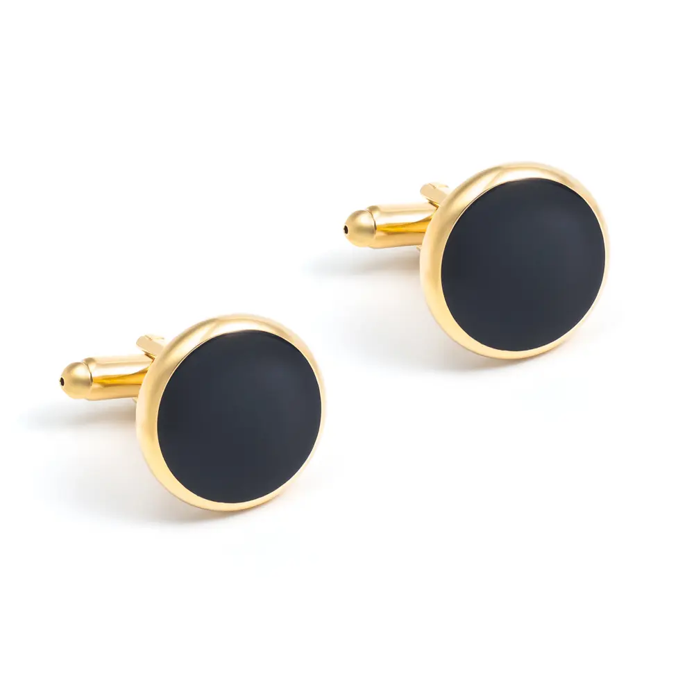 Cheap Copper Material Men Round Gold Plated Bla...