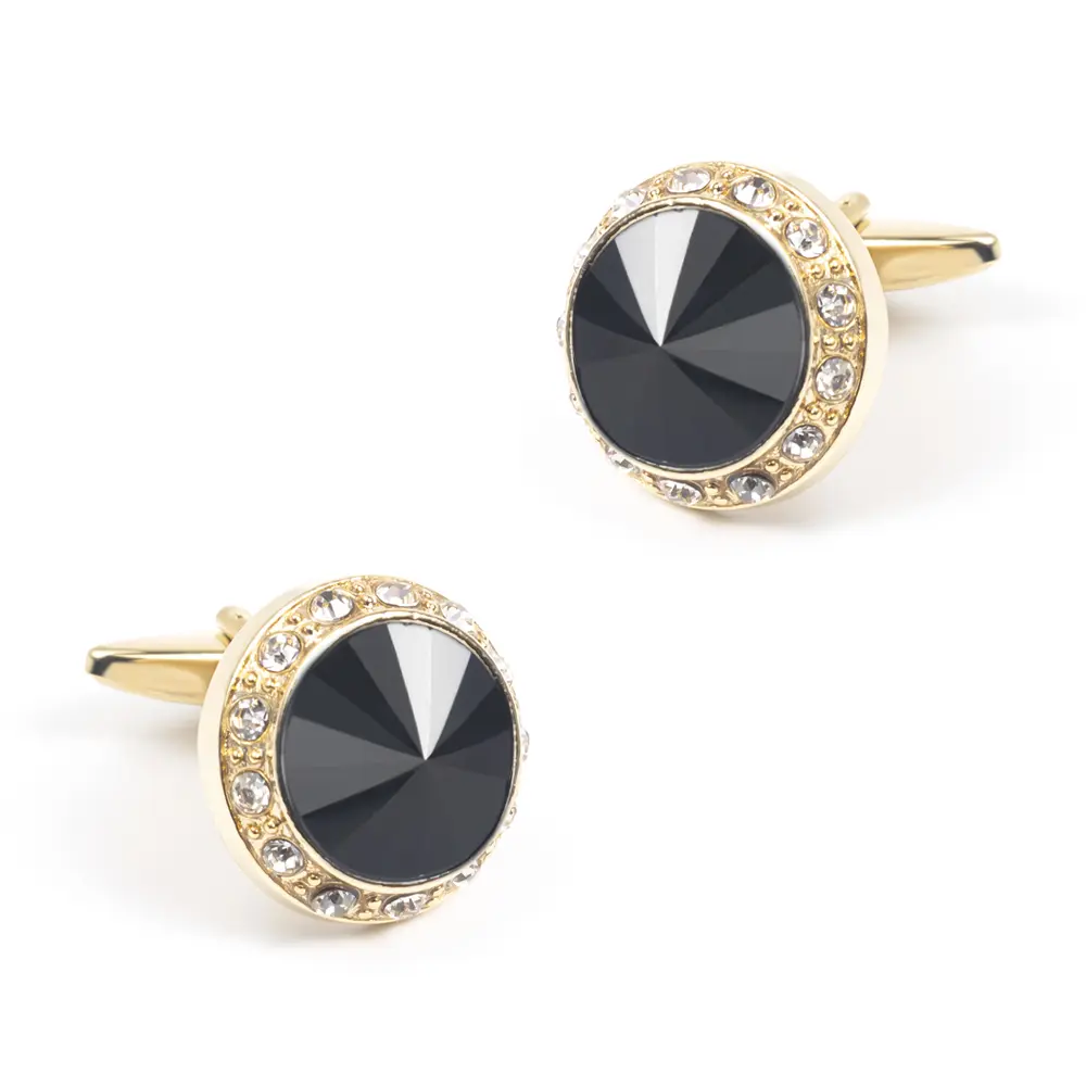 Fashion Round Shaped Black Golden Custom Stone ...