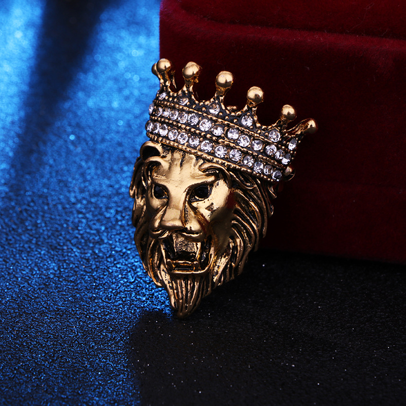 Personalized Vintage Metal Lion & Crystal Crown...