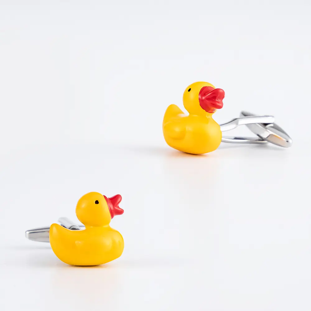 Wholesale Custom Fashion Design Hot Sell Novelty Animal Yellow Duck Cufflinks CC0025