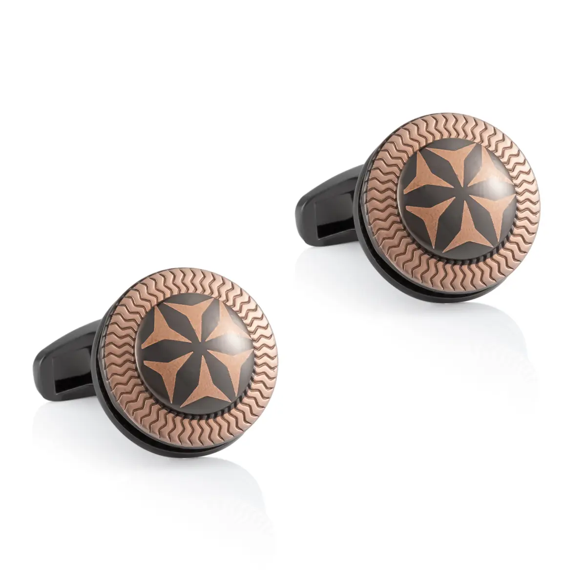 Arabic Classic Wavy Pattern Rose Golden & Black...