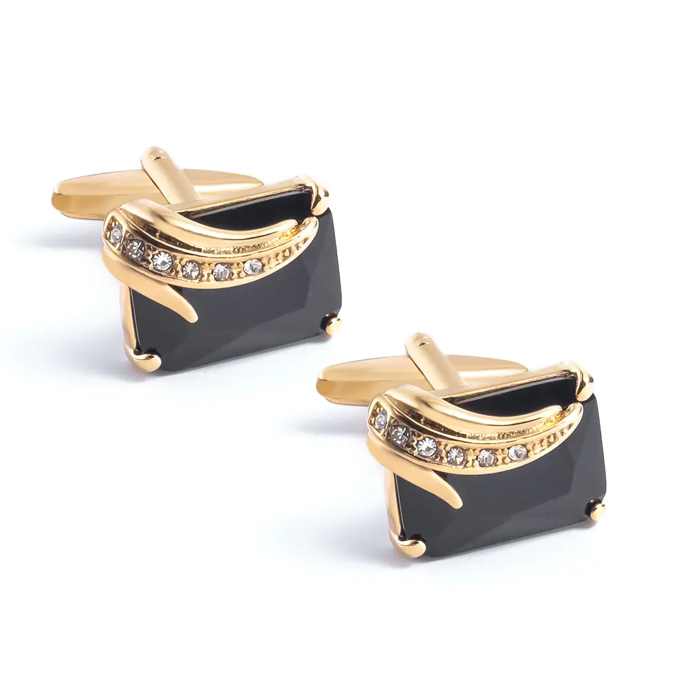 Wholesale Luxury Square Golden Black Crystal Cu...