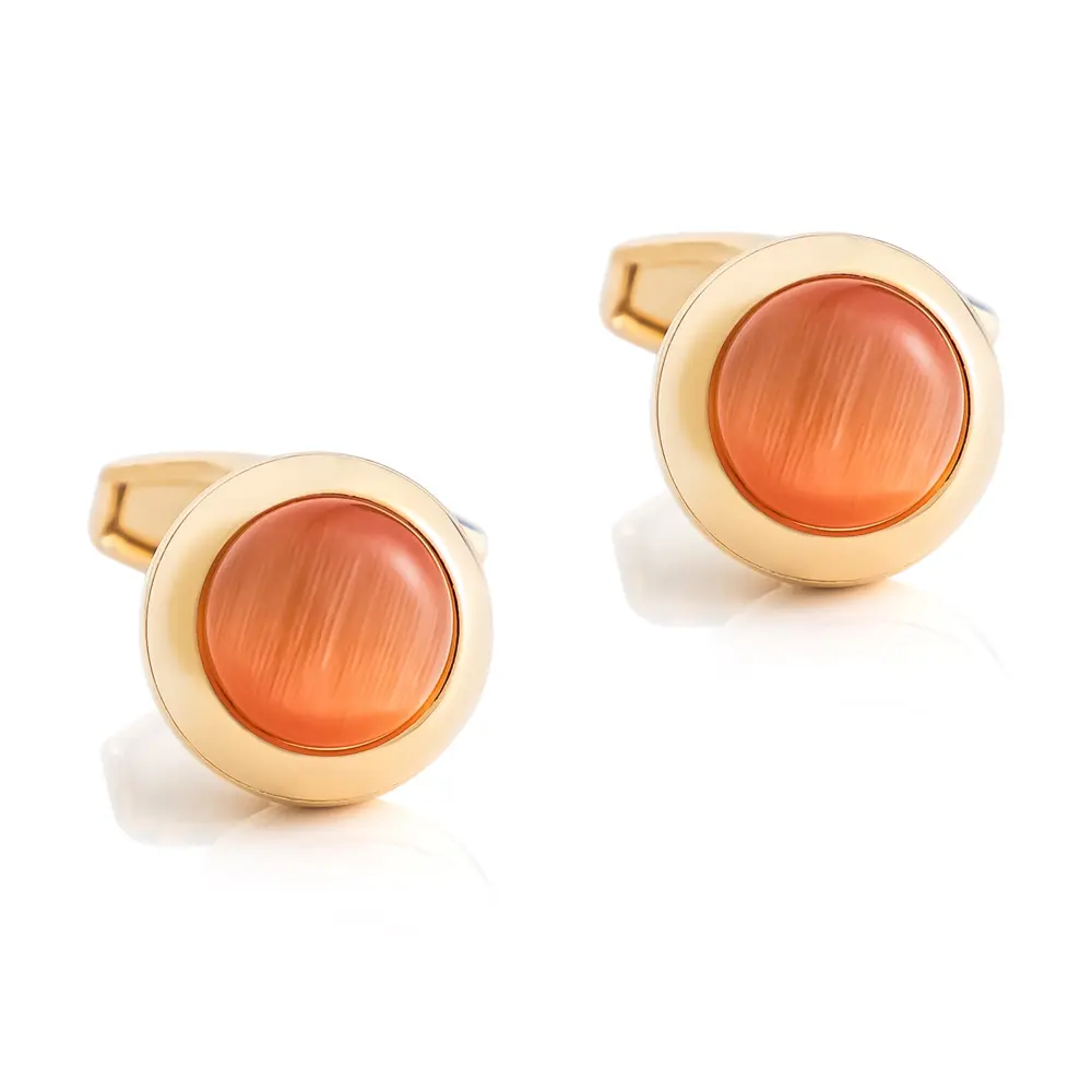 Golden Plated Cora Crystal Stone Cufflinks Eleg...