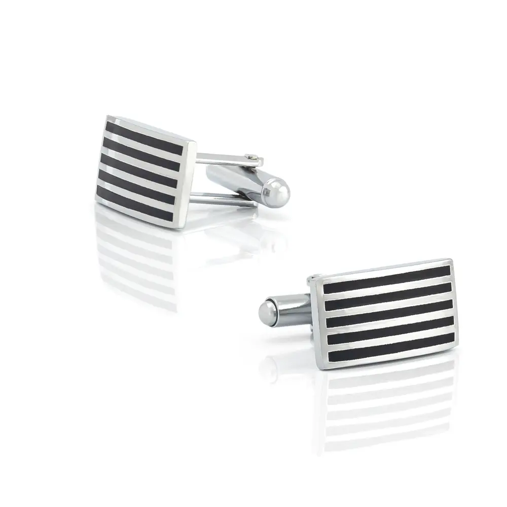 Factory In Stock Silver Plated Black Enamel Cuf...