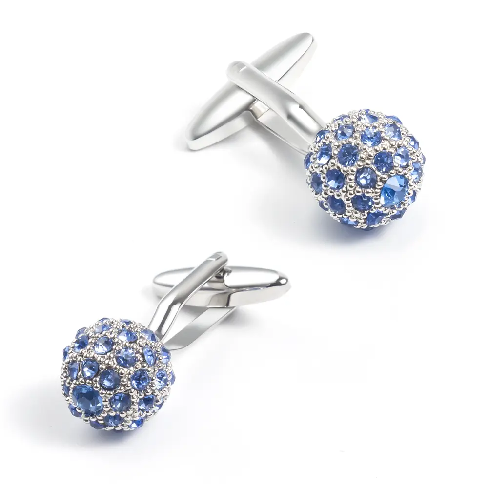 Luxury Crystal  Ball Cufflinks Wholesale Silver...