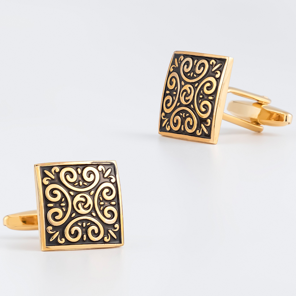 Classics Auspicious Clouds Carved Pattern Cuffl...