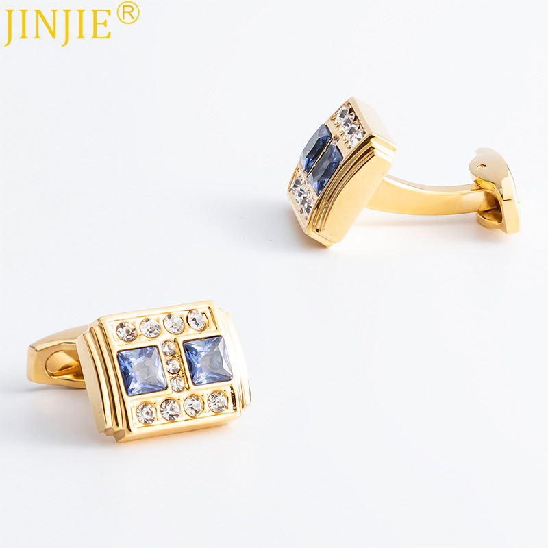 JINJIE Ready To Ship Gold Plated Dark Blue Zirc...