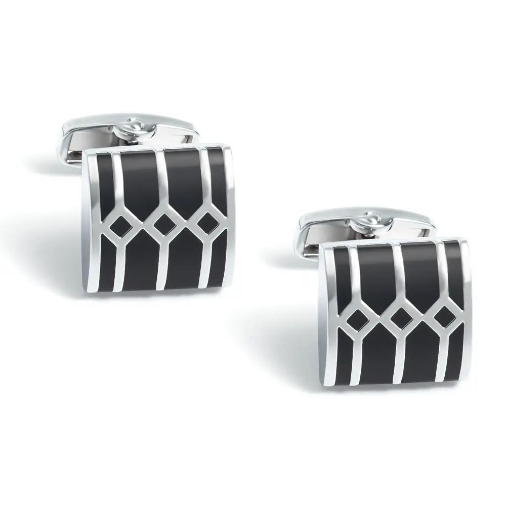 French Suit Accessories Fashion Black Enamel Ge...