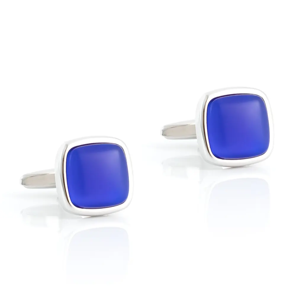 Luxury Blue Stone Brass Men Cufflinks Wedding B...