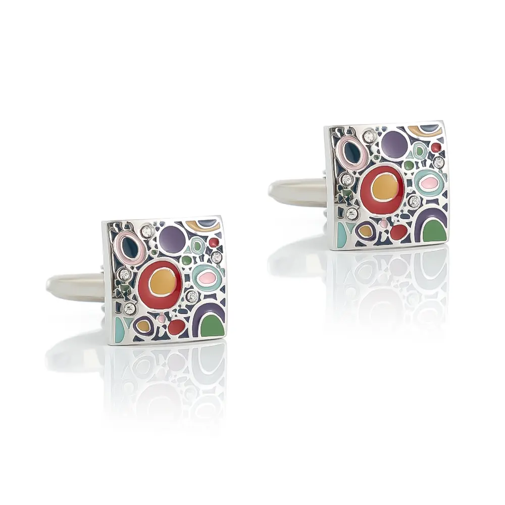 High End Abstract Art Square Shape Colorful Ena...