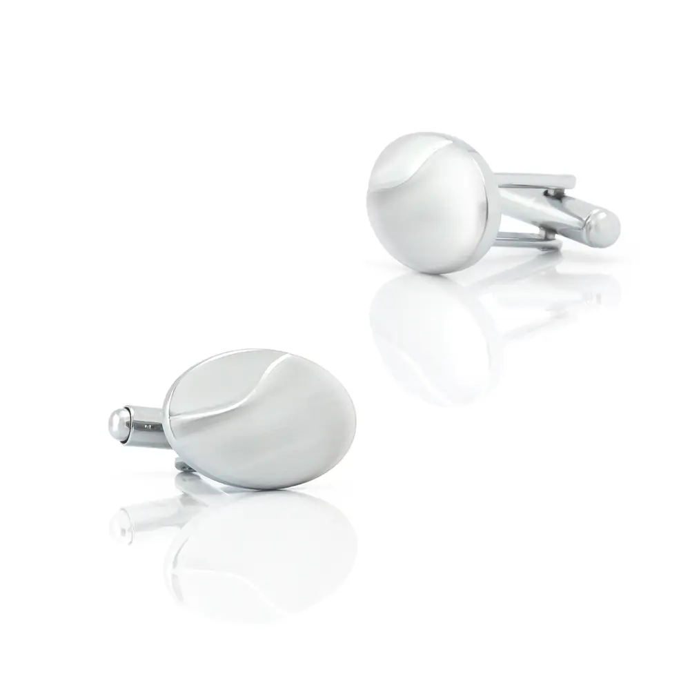 Silver Oval Cufflinks Classic Customized Blanks...
