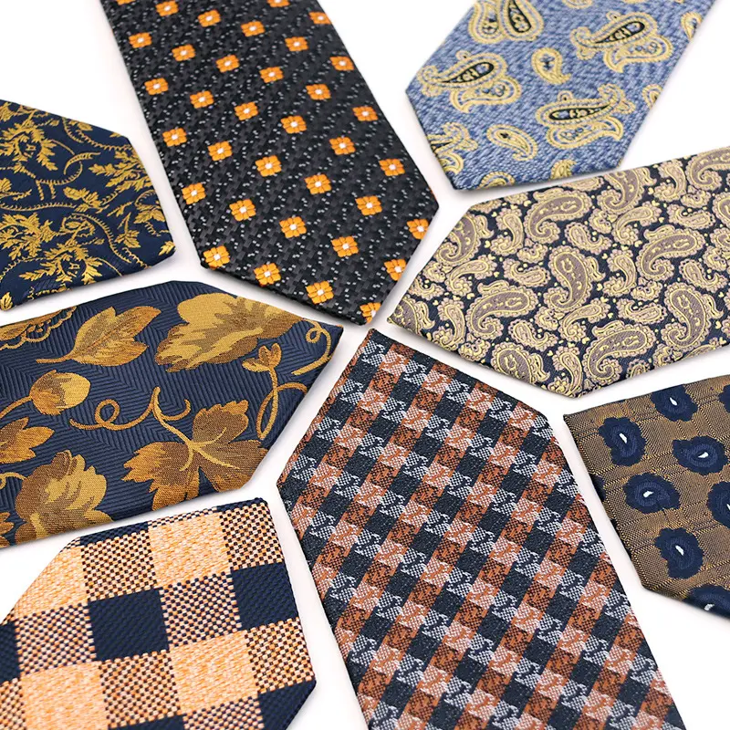 Classic Men Wedding Tie Paisley Flower Plaid Ne...