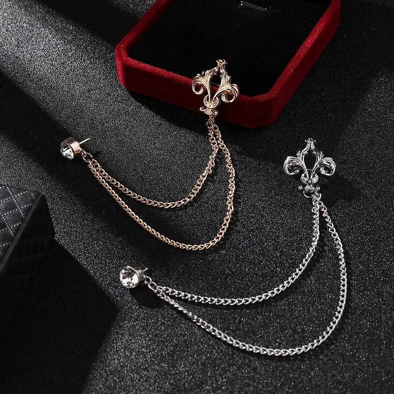 Fancy Note Brooches Rhinestone Music Chain Broo...