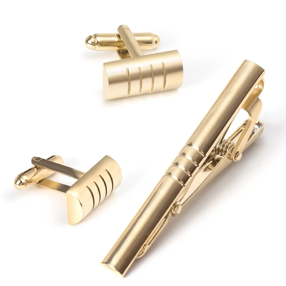 Stylish Men's Gold Plated Engraving Cufflinks &...