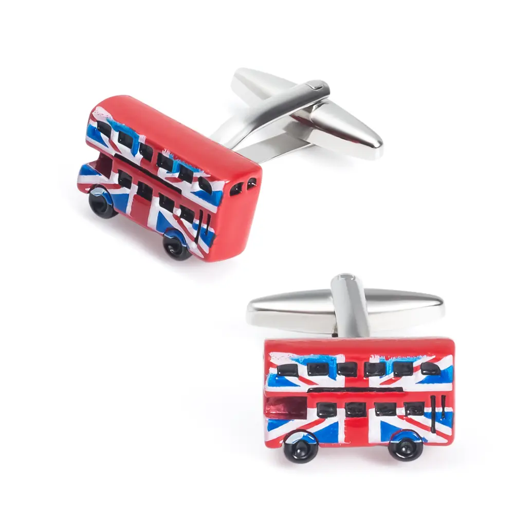 Personalized England London Bus Cufflinks OEM D...