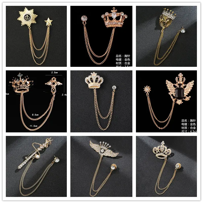Factory Wholesale Men's Suit Silver Accessories Wings, Lion, Eagle, Multi-Style Lapel Pins BC-1005