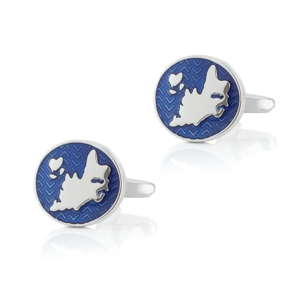 Wholesale Classic Blue Enamel Cufflinks World M...