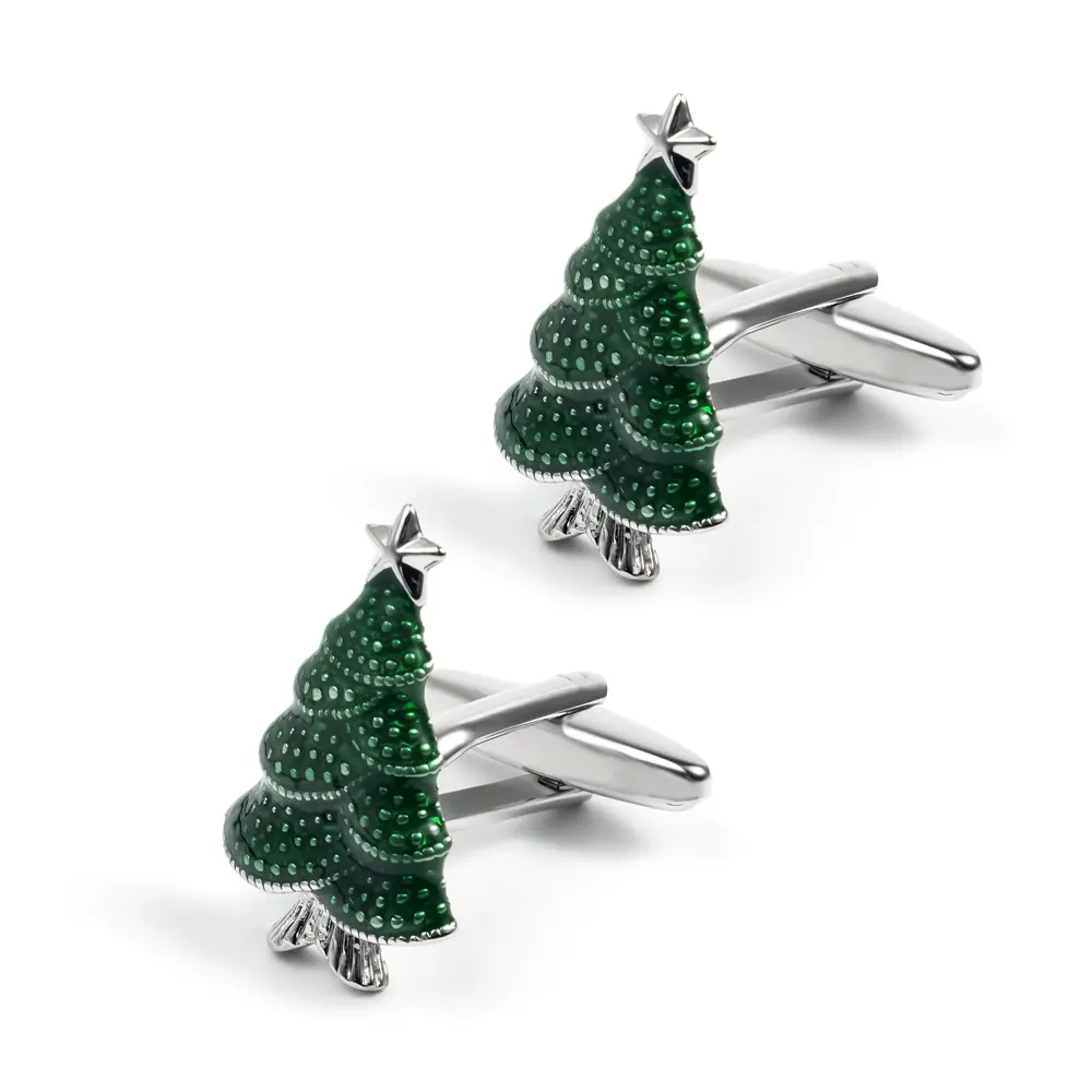 Christmas Tree Cufflinks High Quality Fashion D...