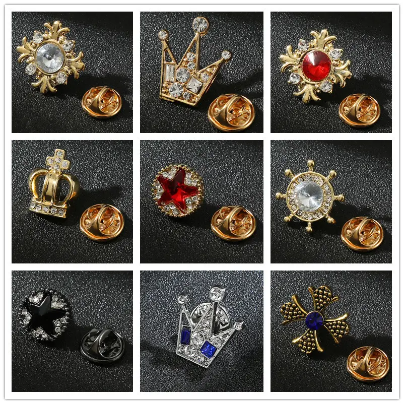 Fashionable Brooches Trendy Diamond Crown Lapel...